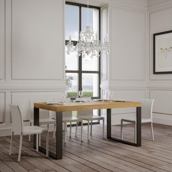 Tavolo allungabile 90x130/390 cm Tecno telaio Antracite