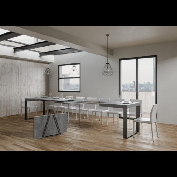 Tavolo allungabile 90x180/440 cm Tecno telaio Antracite