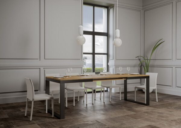 Tavolo allungabile 90x180/284 cm Tecno Evolution telaio Antracite