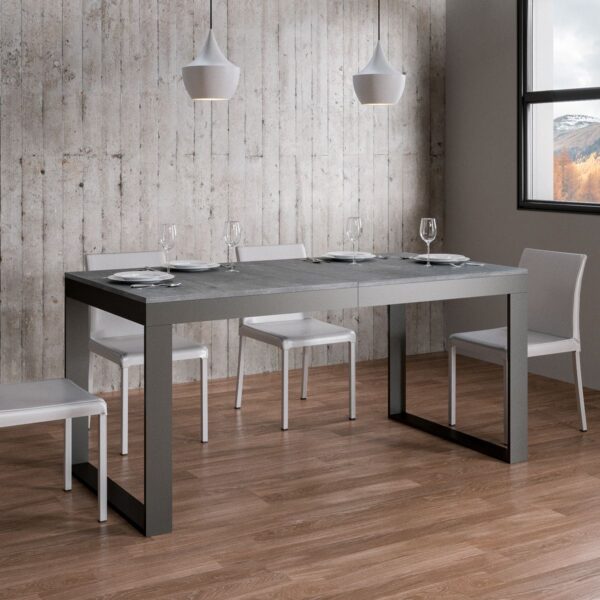 Tavolo allungabile 90x180/284 cm Tecno Evolution telaio Antracite