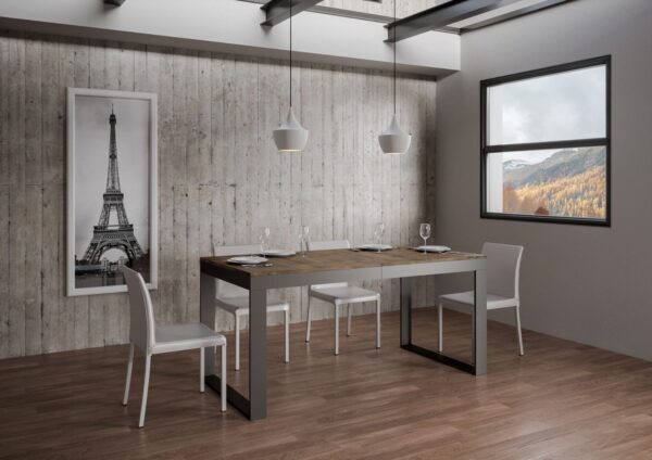 Tavolo allungabile 90x180/284 cm Tecno Evolution telaio Antracite