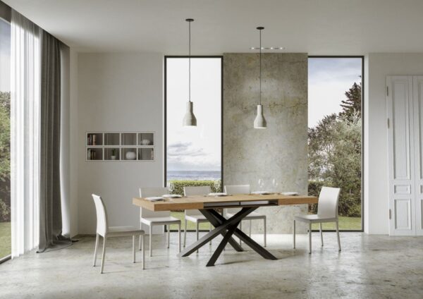 Tavolo allungabile 90x120/224 cm Volantis telaio Antracite