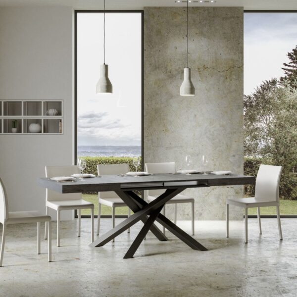 Tavolo allungabile 90x120/224 cm Volantis telaio Antracite