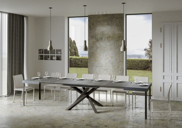 Tavolo allungabile 90x130/390 cm Volantis telaio Antracite