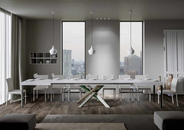 Tavolo allungabile 90x130/390 cm Volantis telaio gambe 4 colori (A)