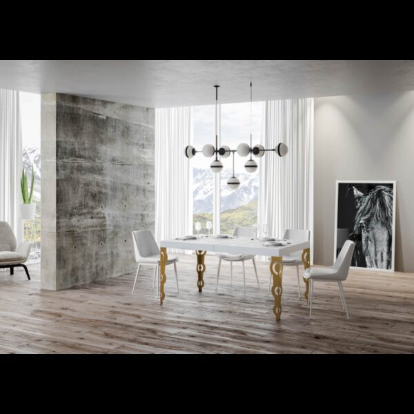 Tavolo allungabile 90x160/264 cm Karamay telaio Oro