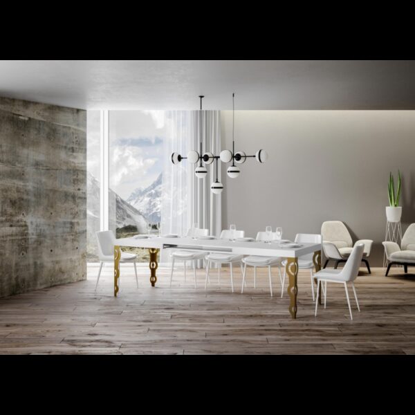 Tavolo allungabile 90x160/264 cm Karamay telaio Oro