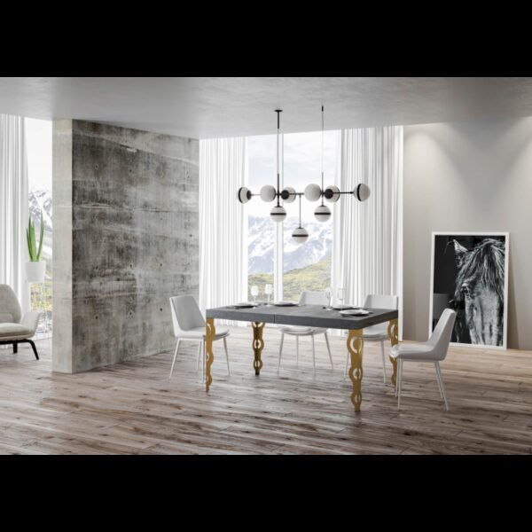 Tavolo allungabile 90x160/264 cm Karamay telaio Oro
