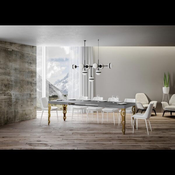 Tavolo allungabile 90x160/264 cm Karamay telaio Oro