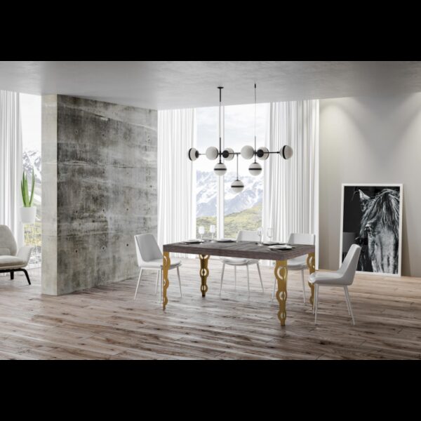 Tavolo allungabile 90x160/264 cm Karamay telaio Oro