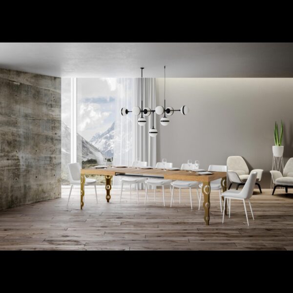 Tavolo allungabile 90x130/390 cm Karamay telaio Oro