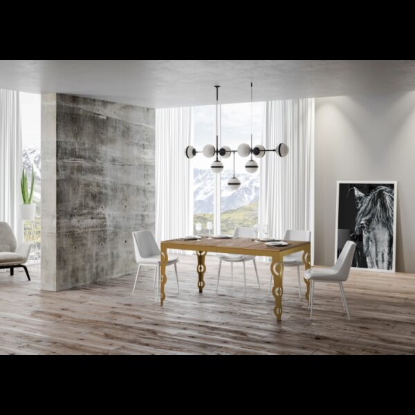 Tavolo allungabile 90x180/284 cm Karamay Evolution telaio Oro