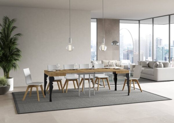 Tavolo allungabile 90x90/246 cm Paxon telaio Antracite
