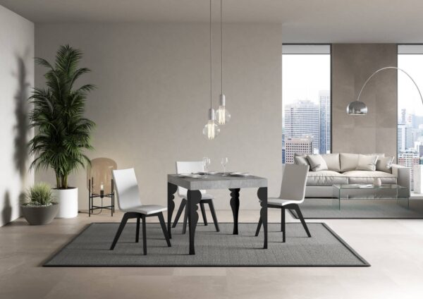 Tavolo allungabile 90x90/246 cm Paxon telaio Antracite