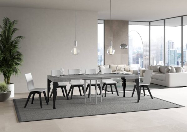 Tavolo allungabile 90x90/246 cm Paxon telaio Antracite