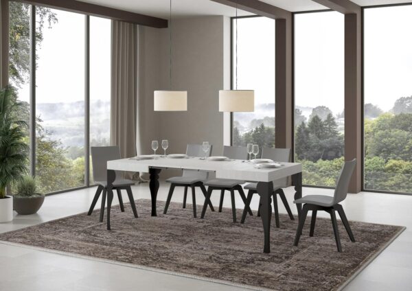 Tavolo allungabile 80x120/204 cm Paxon telaio Antracite
