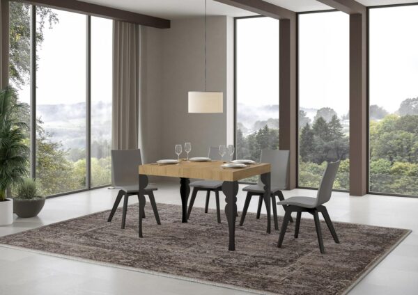 Tavolo allungabile 80x120/204 cm Paxon telaio Antracite