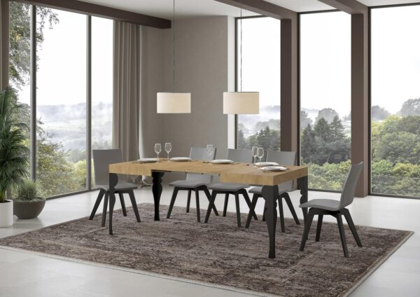 Tavolo allungabile 80x120/204 cm Paxon telaio Antracite