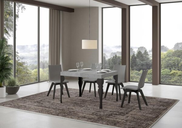 Tavolo allungabile 80x120/204 cm Paxon telaio Antracite