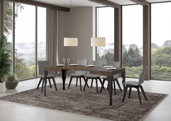 Tavolo allungabile 80x120/204 cm Paxon telaio Antracite