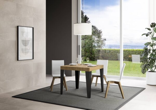 Tavolo allungabile 90x90/246 cm Flame telaio Antracite