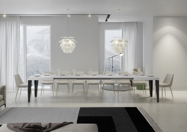 Tavolo allungabile 90x130/390 cm Flame telaio Antracite