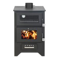 Stufa A Legna Con Forno Silvia Nera 14,6 Kw L50,5xp58,5xh90,5