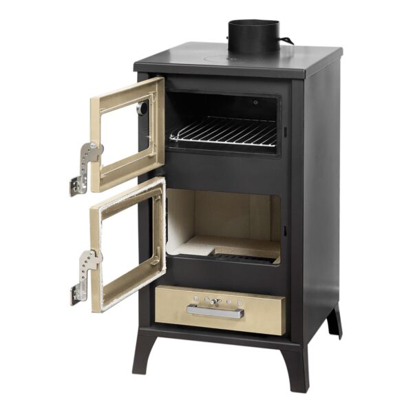 Stufa A Legna Con Forno Marzia Nera 15,3 Kw L45xp48,5xh91,5