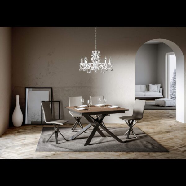 Tavolo allungabile 90x120/180 cm Ganty - bordo Antracite telaio Antracite