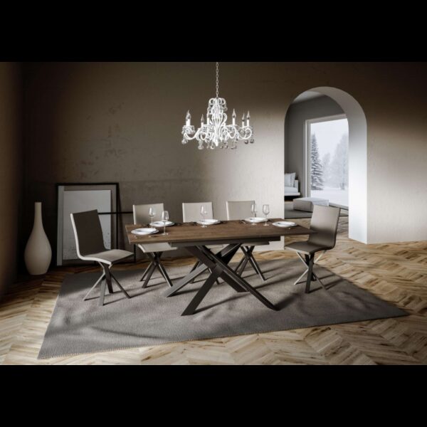 Tavolo allungabile 90x120/180 cm Ganty - bordo in tinta telaio Antracite