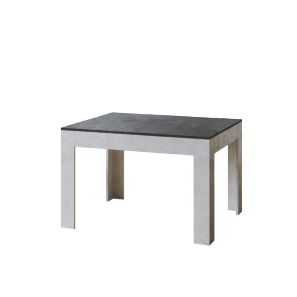 Tavolo allungabile 90x120/180 cm Bibi Mix piano Bianco Spatolato - base Antracite Spatolato