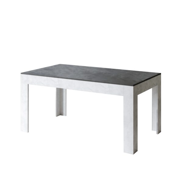 Tavolo allungabile 90x160/220 cm Bibi Mix piano Bianco Spatolato - base Antracite Spatolato