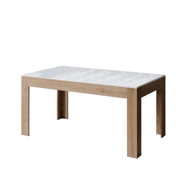 Tavolo allungabile 90x160/220 cm Bibi Mix piano Bianco Spatolato - base Antracite Spatolato