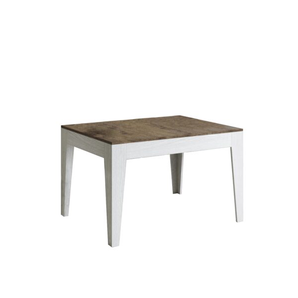 Tavolo allungabile 90x120/180 cm Cico Mix piano Bianco Spatolato - base Antracite Spatolato