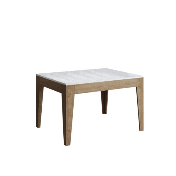 Tavolo allungabile 90x120/180 cm Cico Mix piano Bianco Spatolato - base Antracite Spatolato