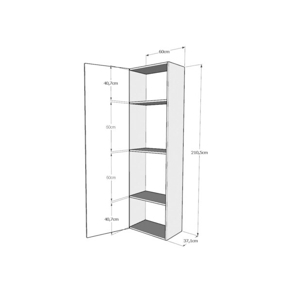 Letto a scomparsa 160 verticale Kentaro con colonna e pensili