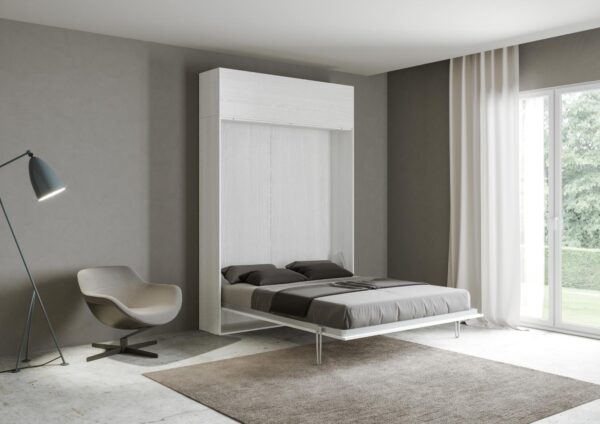 Letto a scomparsa 140 verticale Kentaro con pensile vasistas