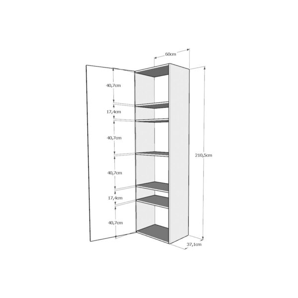 Letto a scomparsa 120 verticale Kentaro con colonna