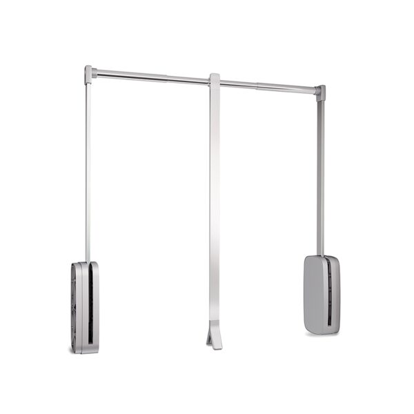 Appendiabiti per armadio Sling, 600 - 830, Cromato brillo, Acciaio e Tecnoplastica.