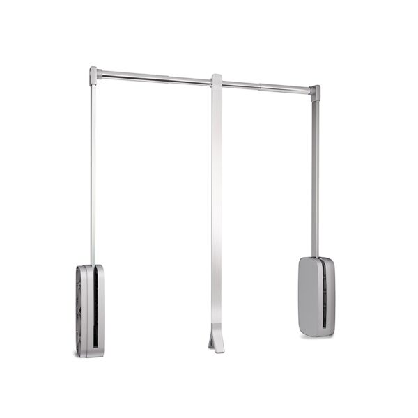 Appendiabiti per armadio Sling, 450 - 600, Cromato brillo, Acciaio e Tecnoplastica.