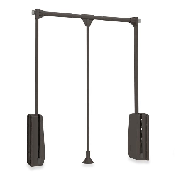 Appendiabiti per armadio Hang, 830 - 1150, Verniciato moka, Acciaio e Tecnoplastica.