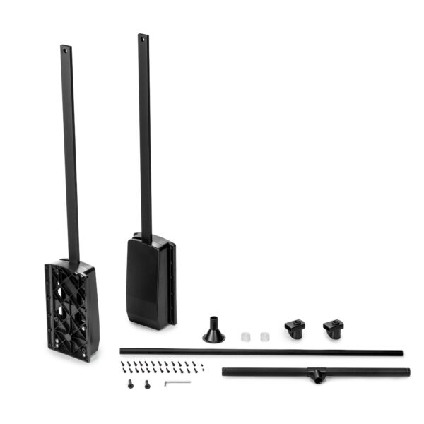 Appendiabiti per armadio Hang, 600 - 830, Verniciato nero, Acciaio e Tecnoplastica.
