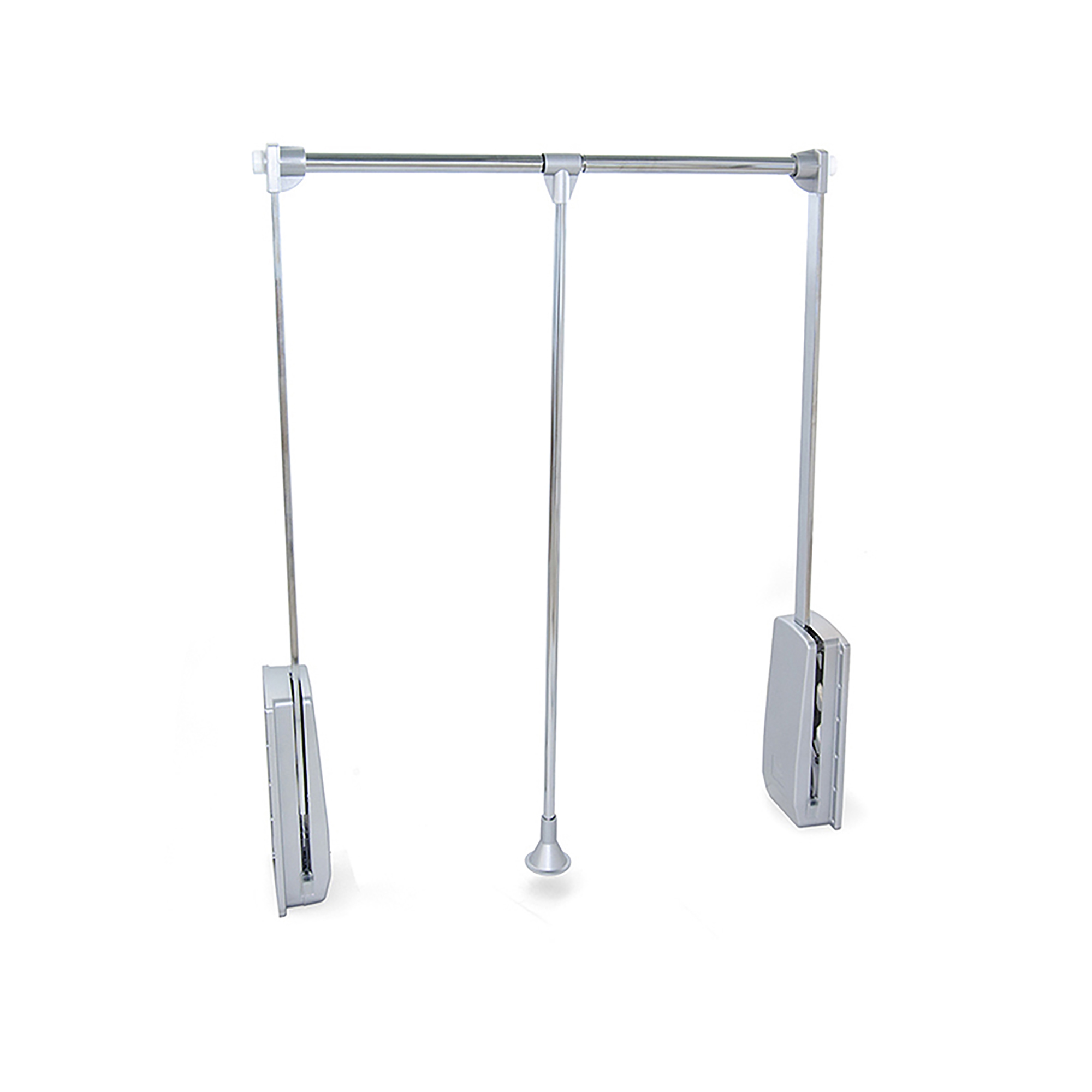 Appendiabiti per armadio Hang, 450 - 600, Cromato brillo, Acciaio e Tecnoplastica.