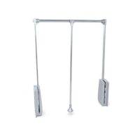 Appendiabiti per armadio Hang, 830 - 1150, Cromato brillo, Acciaio e Tecnoplastica.