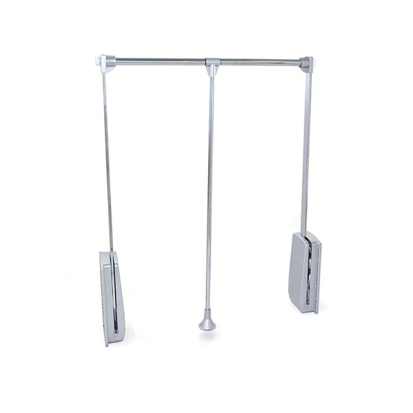 Appendiabiti per armadio Hang, 830 - 1150, Cromato brillo, Acciaio e Tecnoplastica.