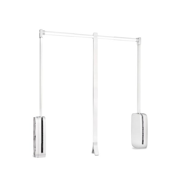 Appendiabiti per armadio Sling, 450 - 600, Plastica bianca, Acciaio e Tecnoplastica.