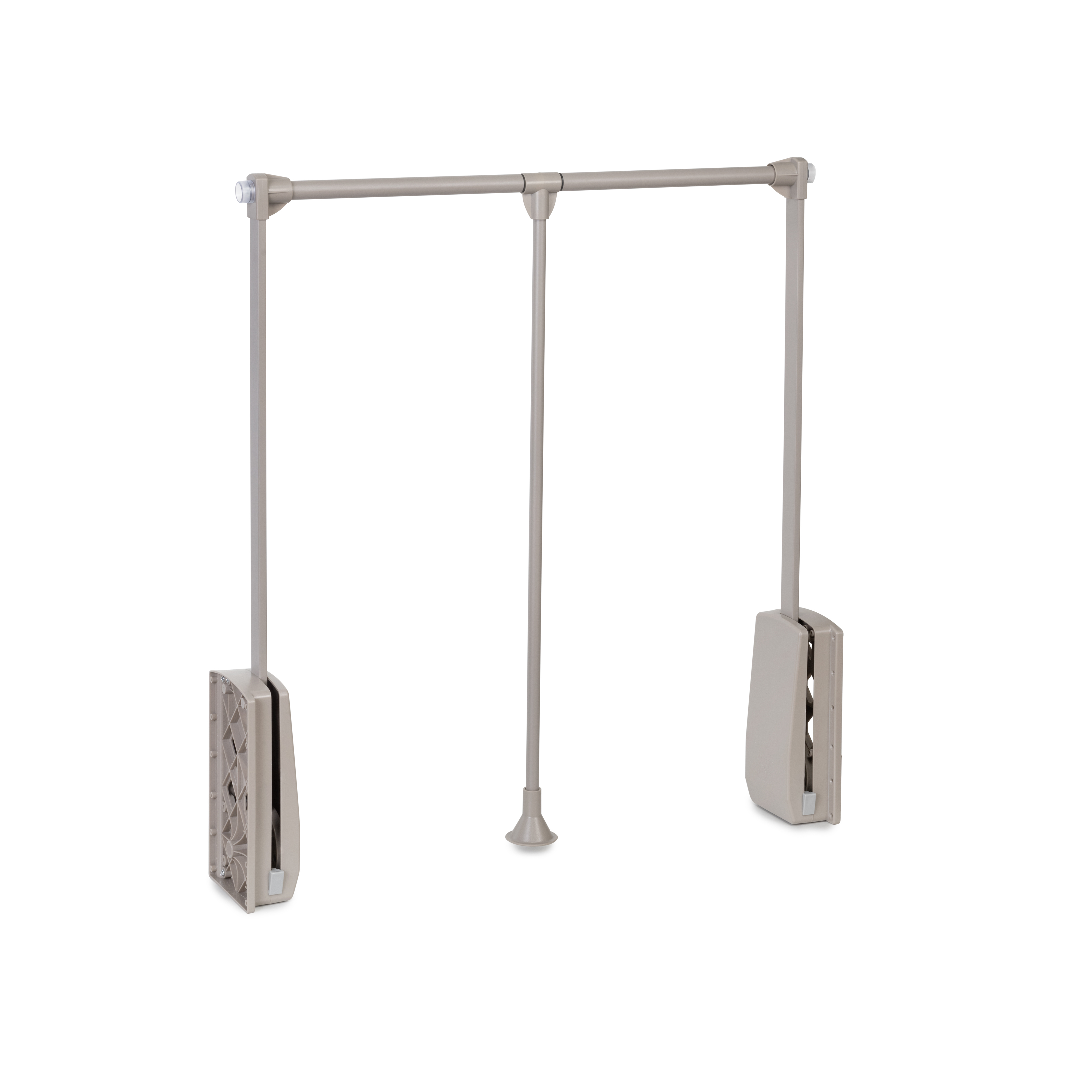 Appendiabiti per armadio Hang, 830 - 1150, Verniciato grigio pietra, Acciaio e Tecnoplastica.