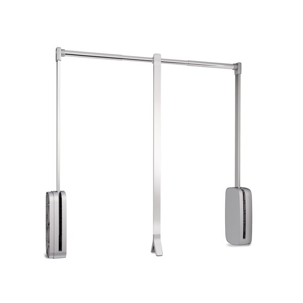Appendiabiti per armadio Sling, 830 - 1150, Cromato brillo, Acciaio e Tecnoplastica.