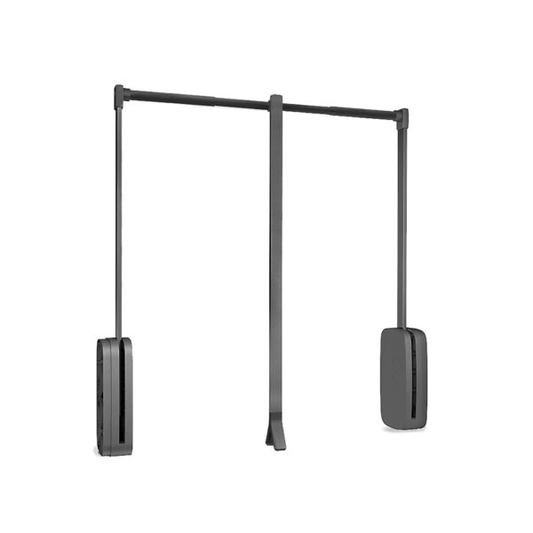 Appendiabiti per armadio Sling, 600 - 830, Titanio, Acciaio e Tecnoplastica.