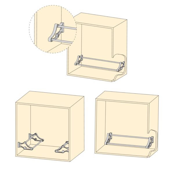 Porta scarpe Self per interno armadio, Verniciato alluminio, Acciaio e Tecnoplastica.